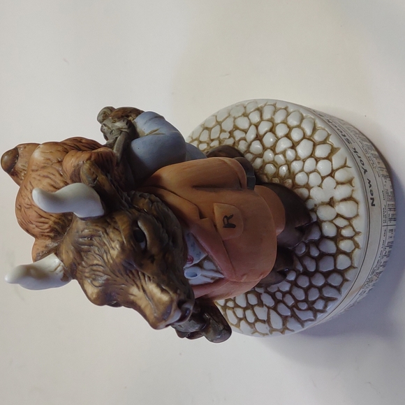 Vintage NY Stock Exchange Wall Street Bull Bear market dual Music Box 1988 Aldon - Picture 4 of 14